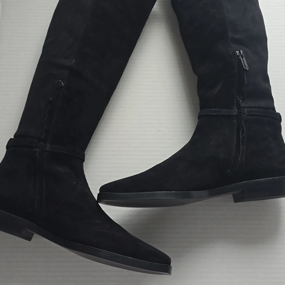 Sam Edelman Clive Black Suede Tall Boots Sz 7.5